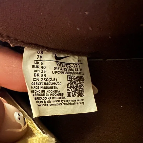 NIKE AIR FORCE 1 CACAO WOW SAIL KHAKI SNEAKERS; SIZE Youth 7 (women 8.5) - Picture 3 of 16